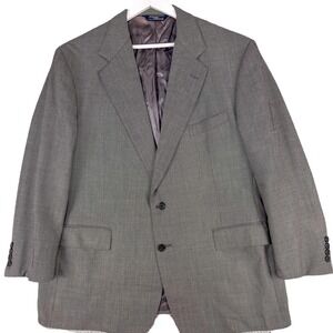 Polo Ralph Lauren Blazer Mens 46R Gray Super 100s Wool‎ Made USA Two Button